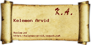 Kelemen Arvid névjegykártya